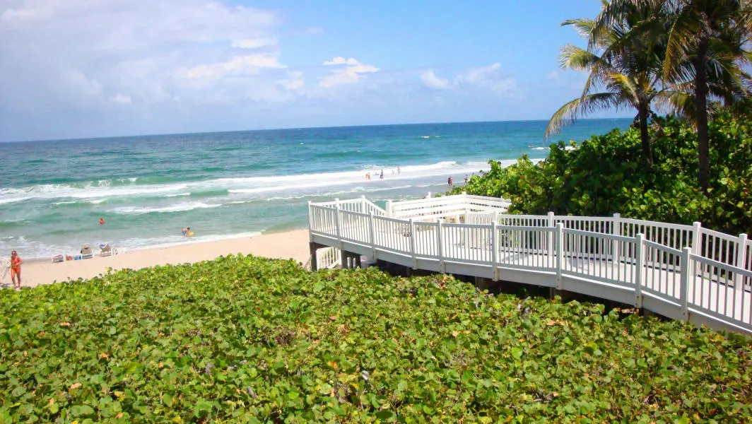 Walk right out onto the beautiful beach! at 3407 S Ocean Boulevard 4-C, Highland Beach