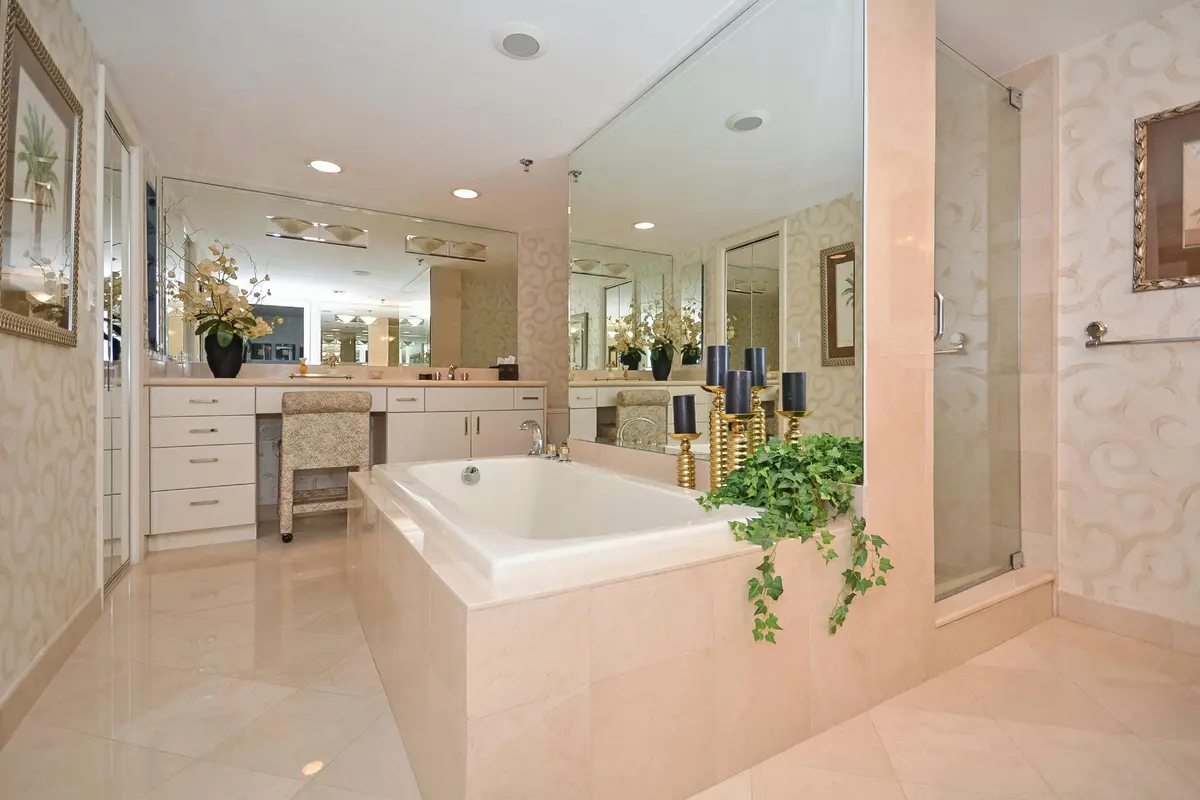 Master Bath at 3407 S Ocean Boulevard 8d, Highland Beach