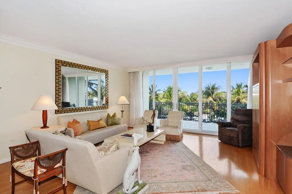 Living Room at 100 Royal Palm Way D 3, Palm Beach