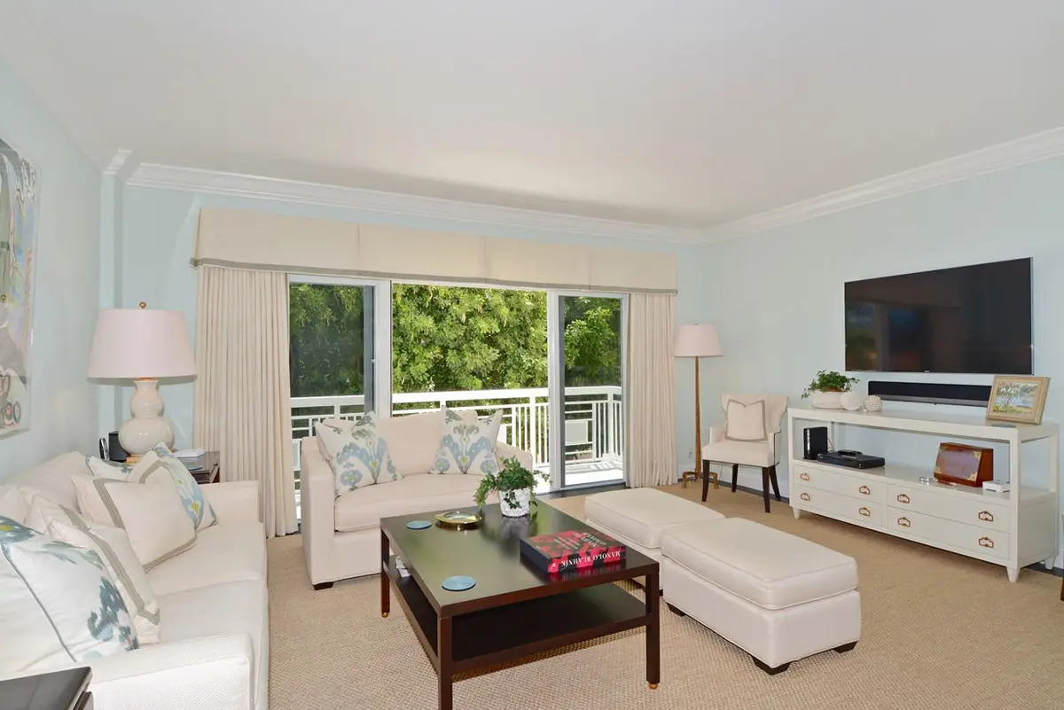 Living room facing south at 250 Bradley Place 202, Palm Beach