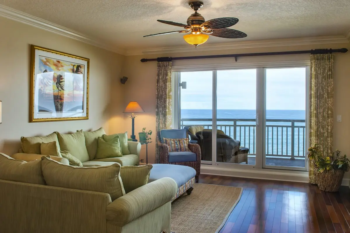 Living room at 3702 N Highway A1a 1103, Fort Pierce
