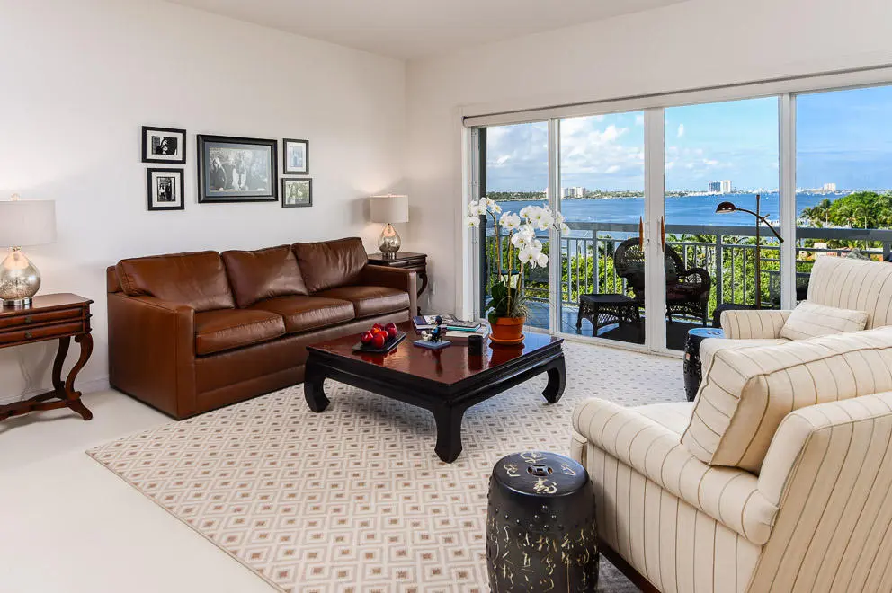 Living Room at 250 Bradley Place 707, Palm Beach