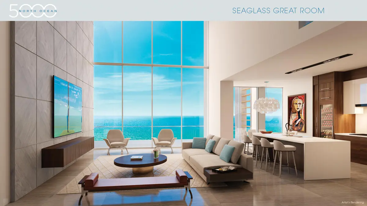 4-Seaglass Great Room at 5000 N Ocean Drive 1902, Singer Island