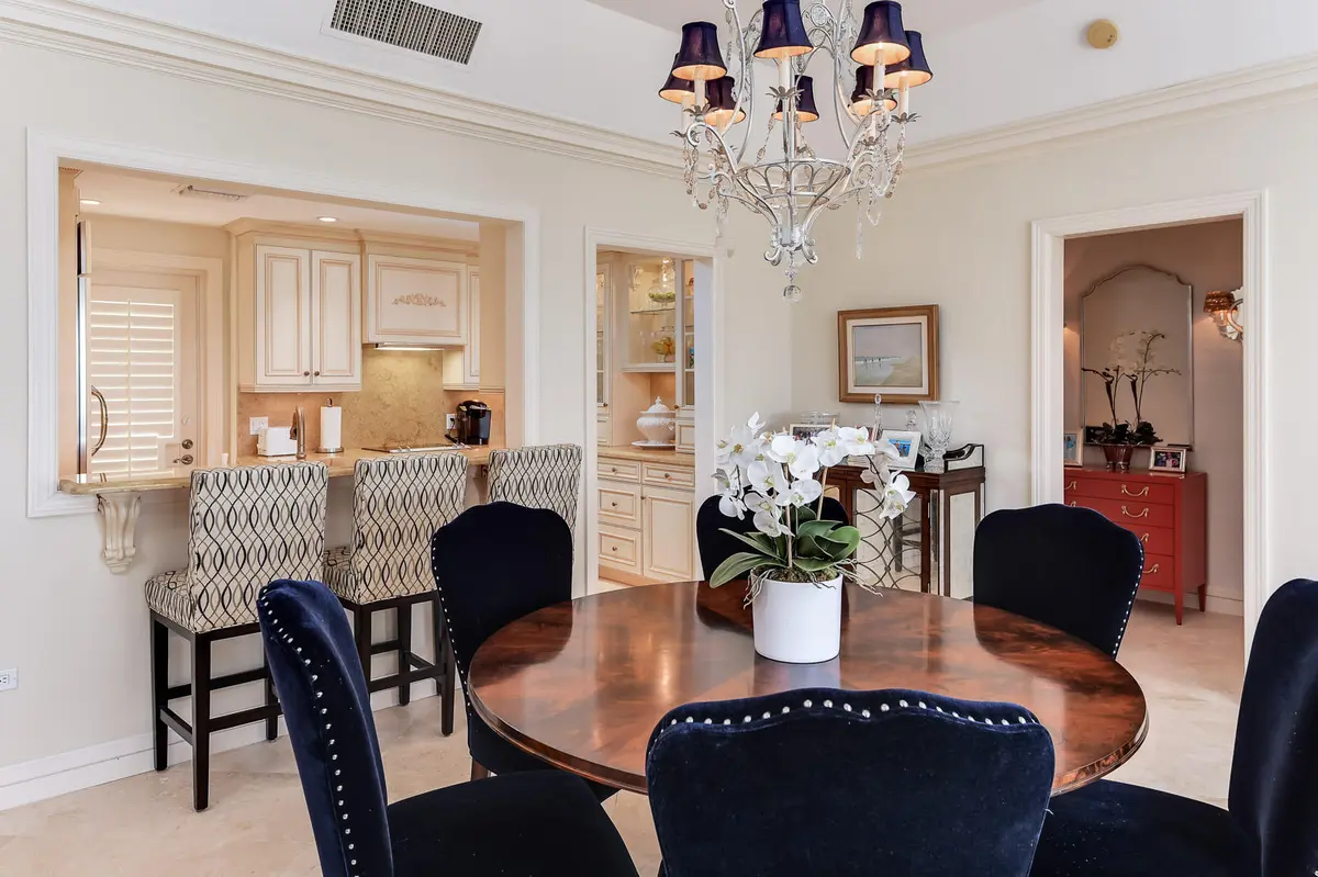 Dining Room at 100 Royal Palm Way Ph-2, Palm Beach