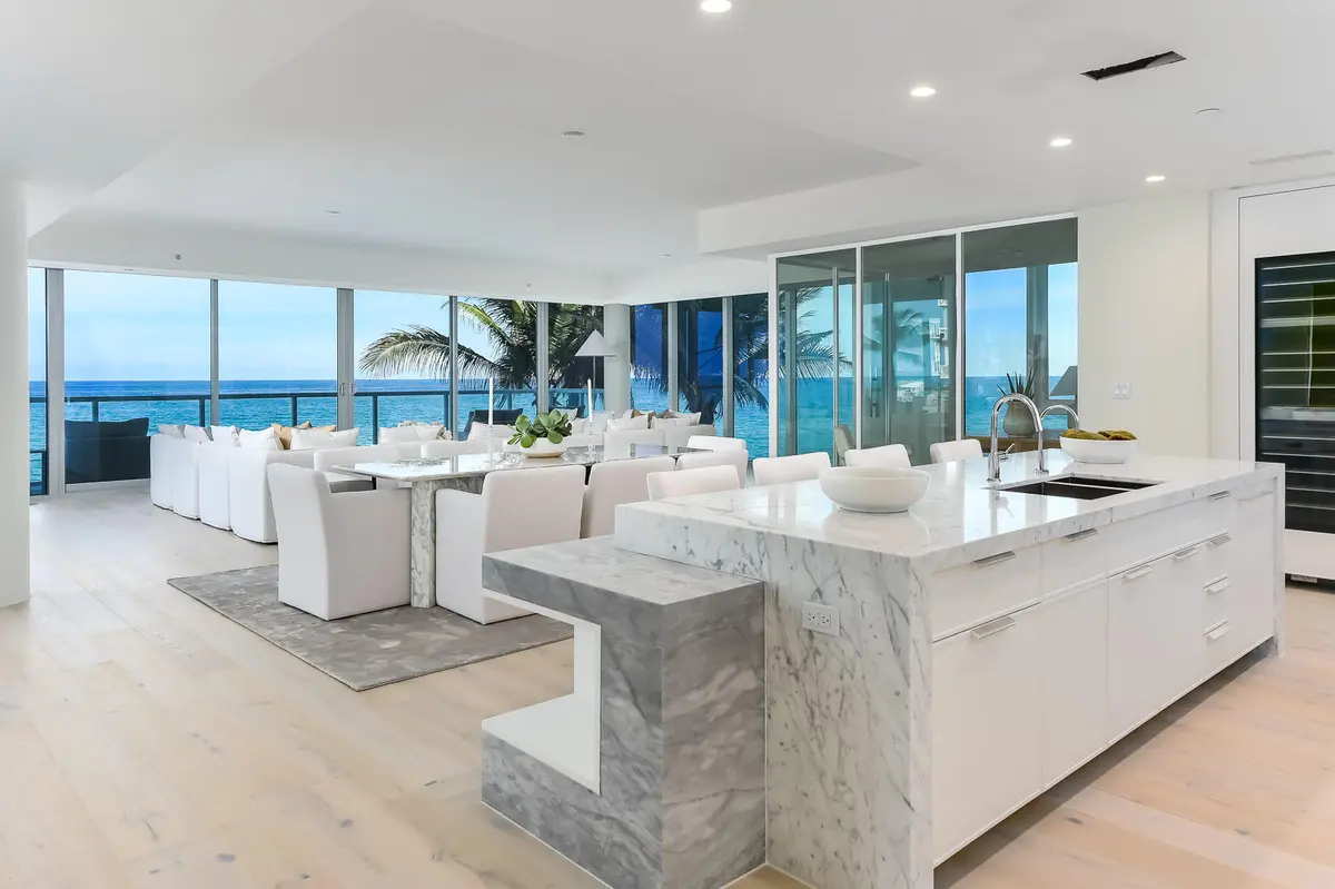 Living Room/Kitchen at 3550 S Ocean Boulevard 2a, Palm Beach
