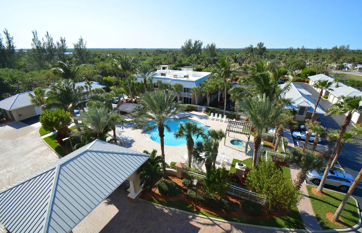 West balcony view to pool and Clubhouse at 3702 N A1a 601, Hutchinson Island