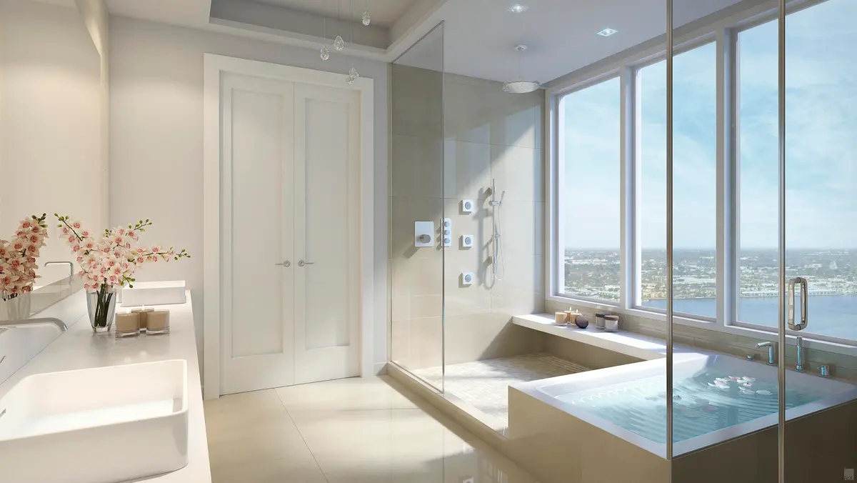 Master Bath at 5000 N Ocean Drive 1701, Singer Island