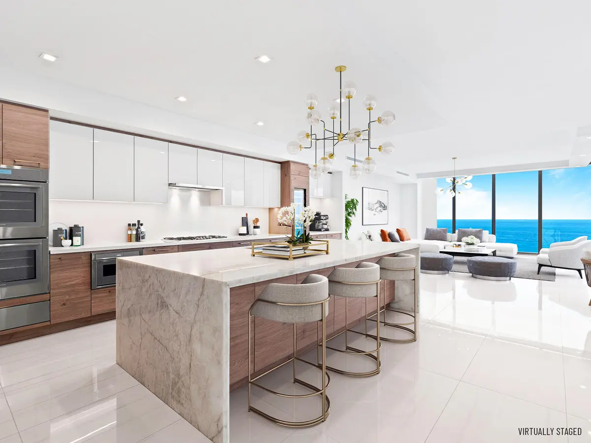 Kitchen - virtually staged at 5000 N Ocean Drive 1803, Singer Island