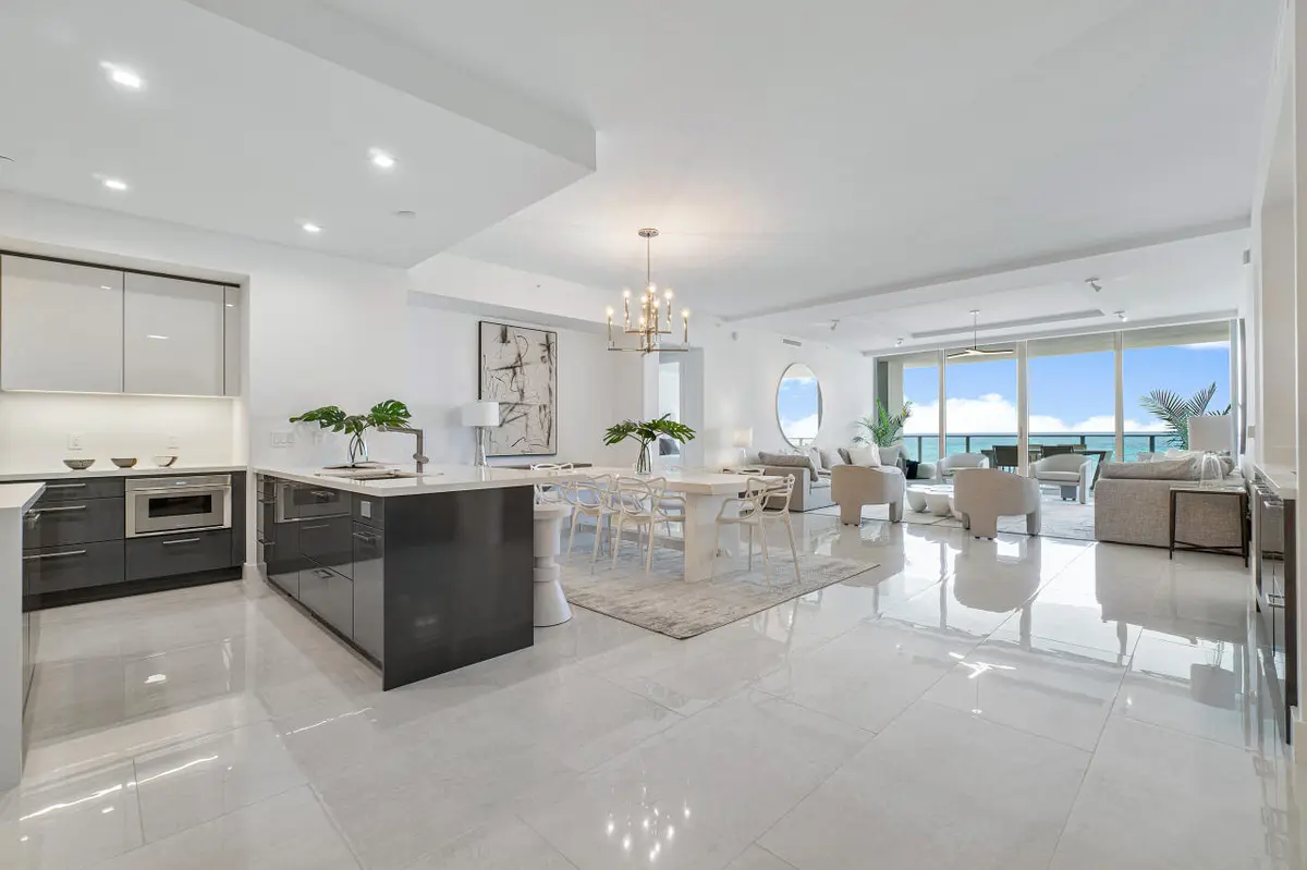 Living room at 5000 N Ocean Drive 302, Singer Island