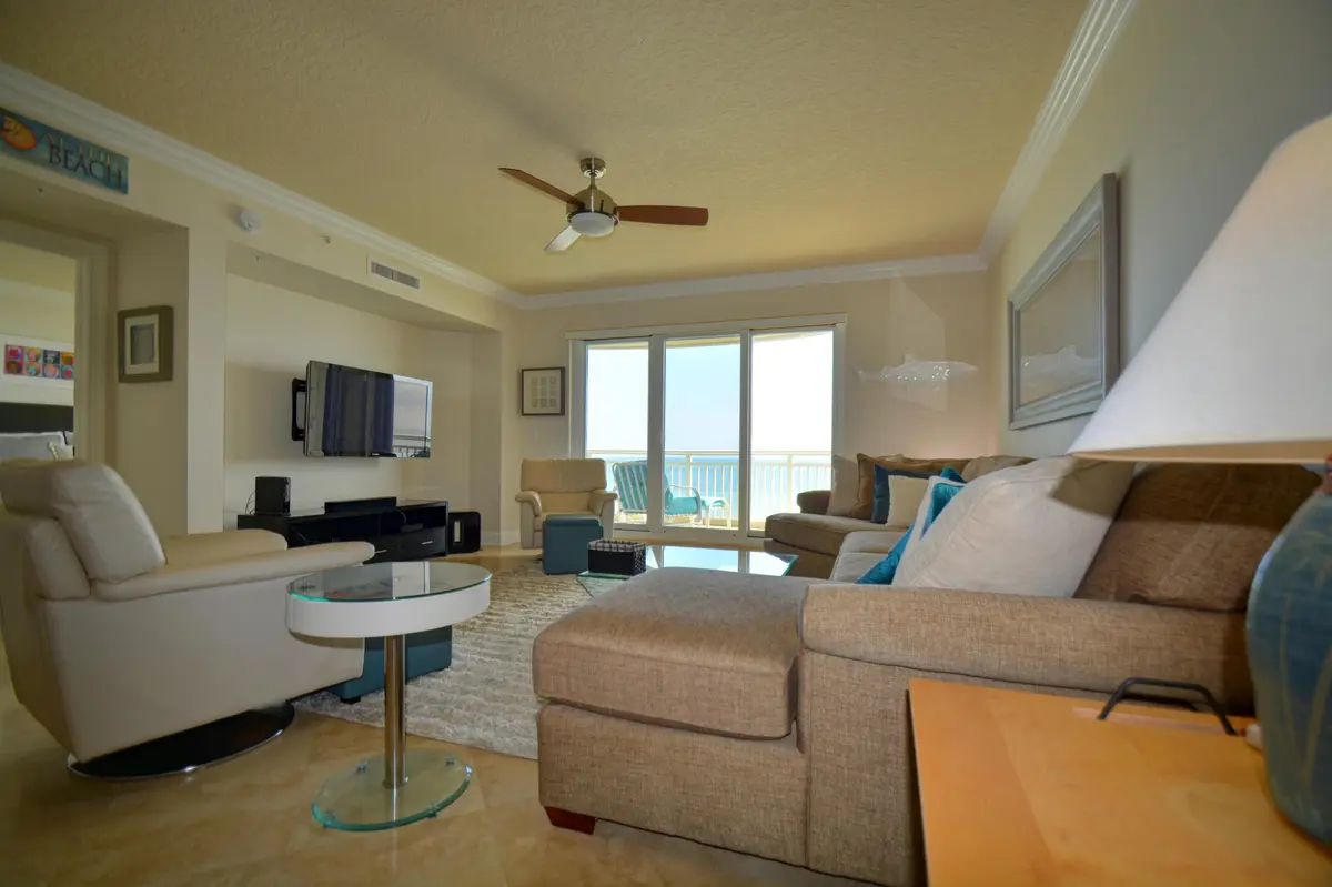 Living room entertainment alcove at 3702 N A1a 902, Fort Pierce