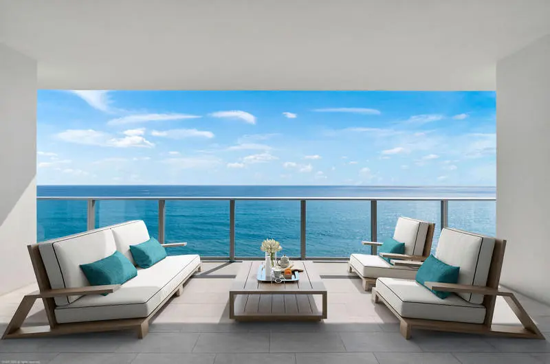 1002 Staged Balcony at 5000 N Ocean Drive 1002, Singer Island