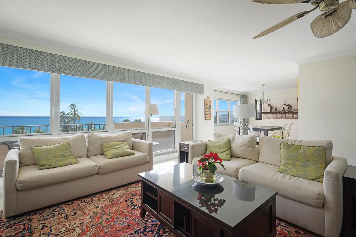 Living Room at 4900 N Ocean Boulevard 611, Lauderdale-By-The-Sea