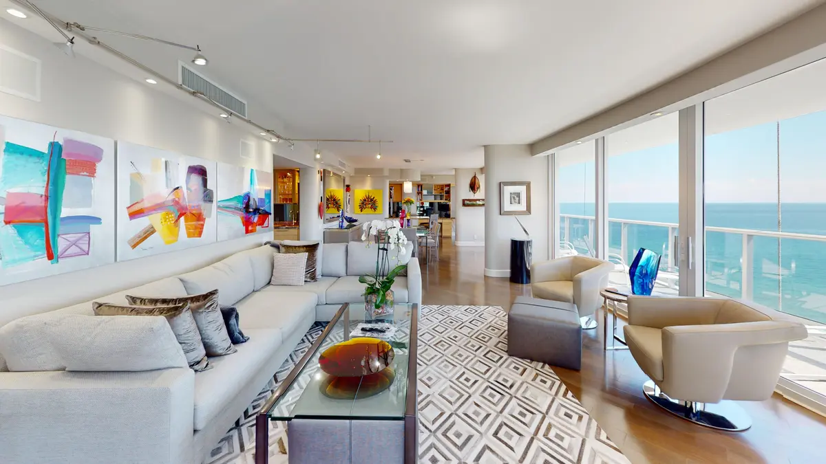 OCEAN VIEW LIVING ROOM at 350 S Ocean Boulevard 12-B, Boca Raton