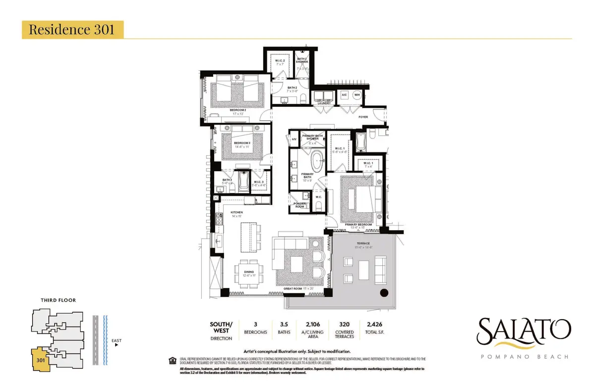 Salato_Unit 301 floorplan at 305 Briny Avenue 301, Pompano Beach
