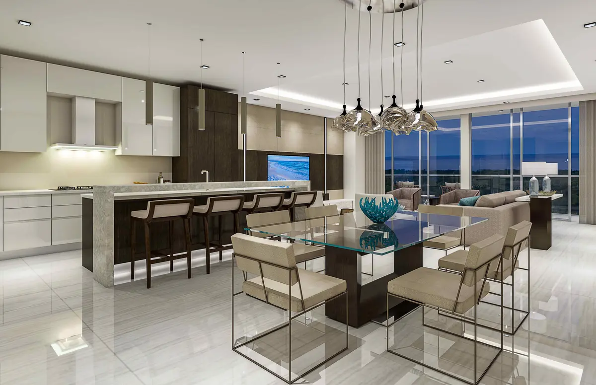 The Residences_Unit A_Kitchen at 105 E Camino Real 912, Boca Raton