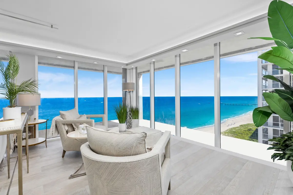 Living Room View at 2800 S Ocean Boulevard 18-F, Boca Raton