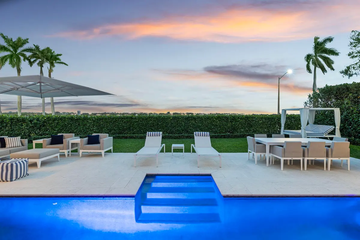 Twilight Pool Facing Intracoastal at 5501 S Flagler Drive, West Palm Beach