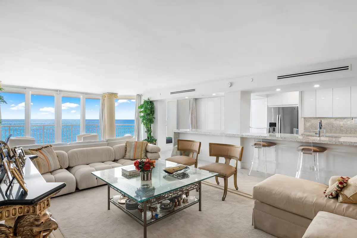 Living Room w Ocean Views at 3600 S Ocean Boulevard 502, South Palm Beach