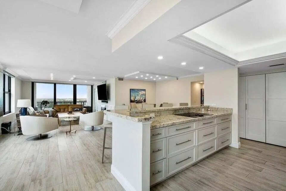 Ocean Terrace Kitchen & LR at 3115 S Ocean Boulevard 1001, Highland Beach