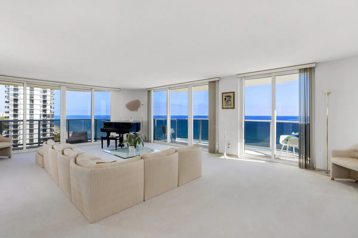 OCEANFRONT WRAPAROUND LIVING ROOM at 350 S Ocean Boulevard 10-D, Boca Raton