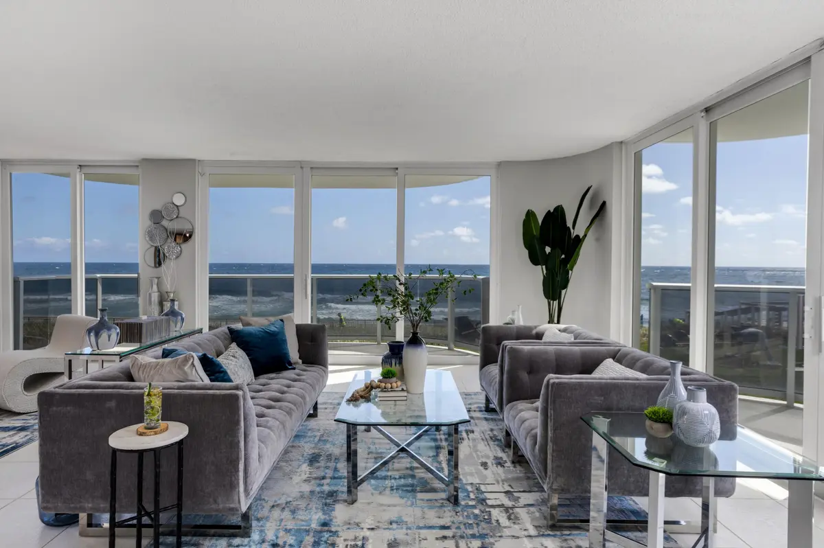 OCEANFRONT WRAPAROUND LIVING ROOM at 350 S Ocean Boulevard 1-A, Boca Raton