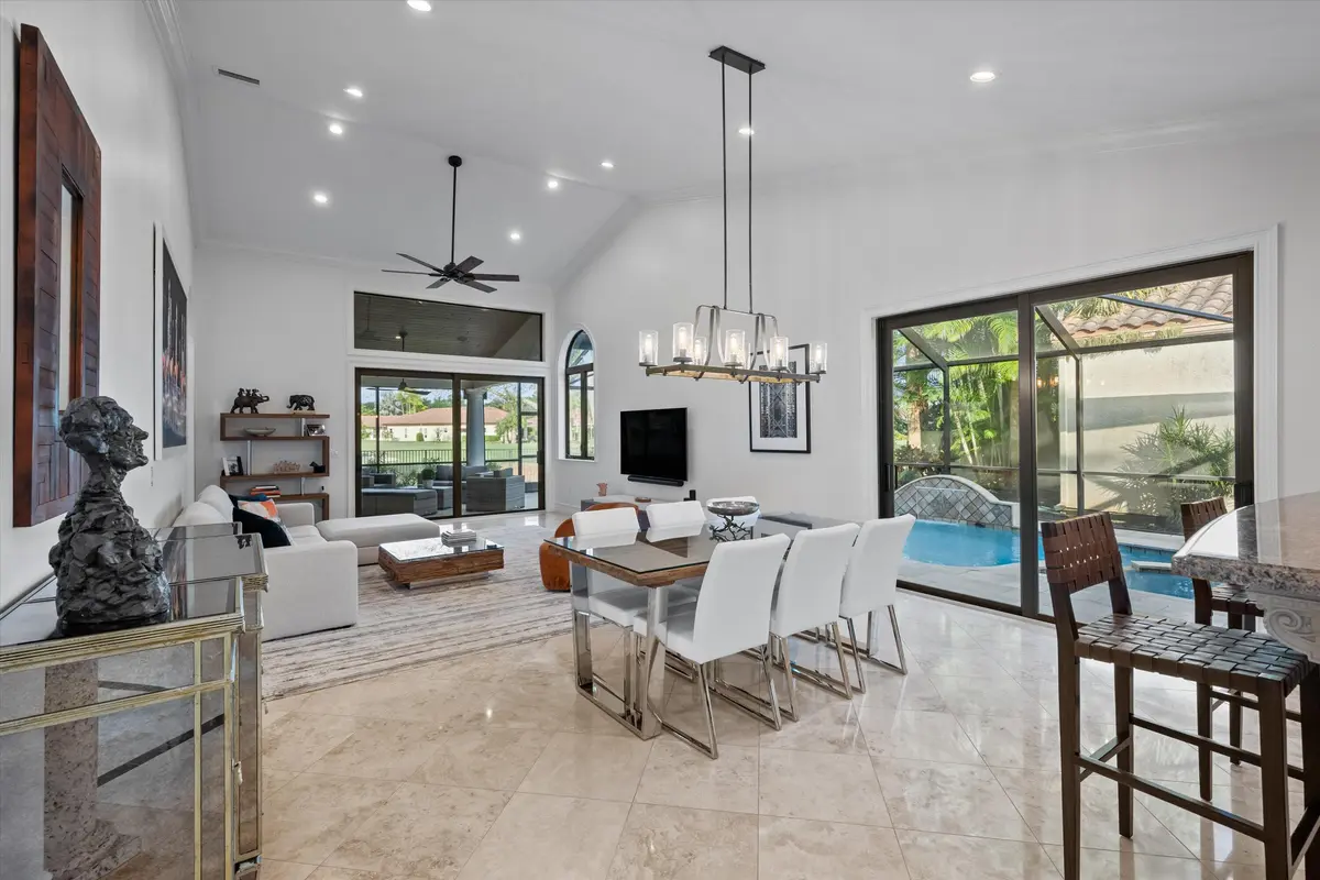 Great Room with vaulted ceilings at 9445 E Fairway Terrace, West Palm Beach