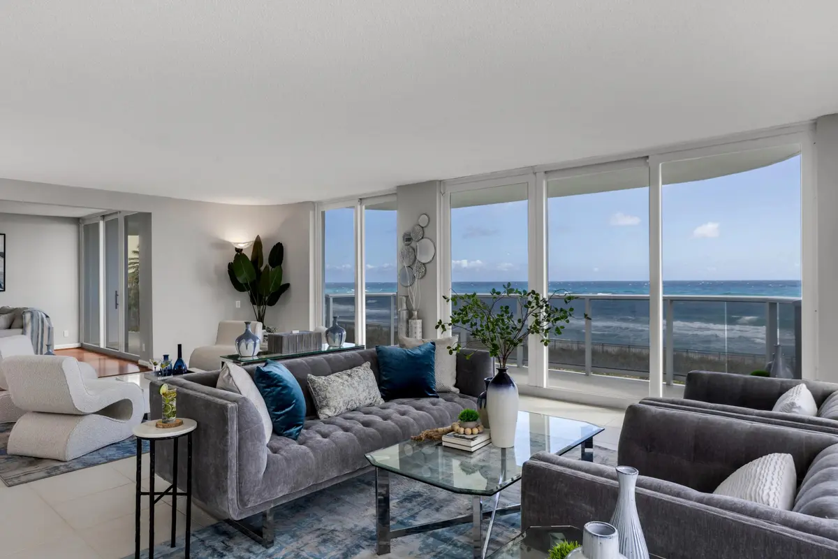 OCEANFRONT WRAPAROUND LIVING ROOM at 350 S Ocean Boulevard 1-A, Boca Raton