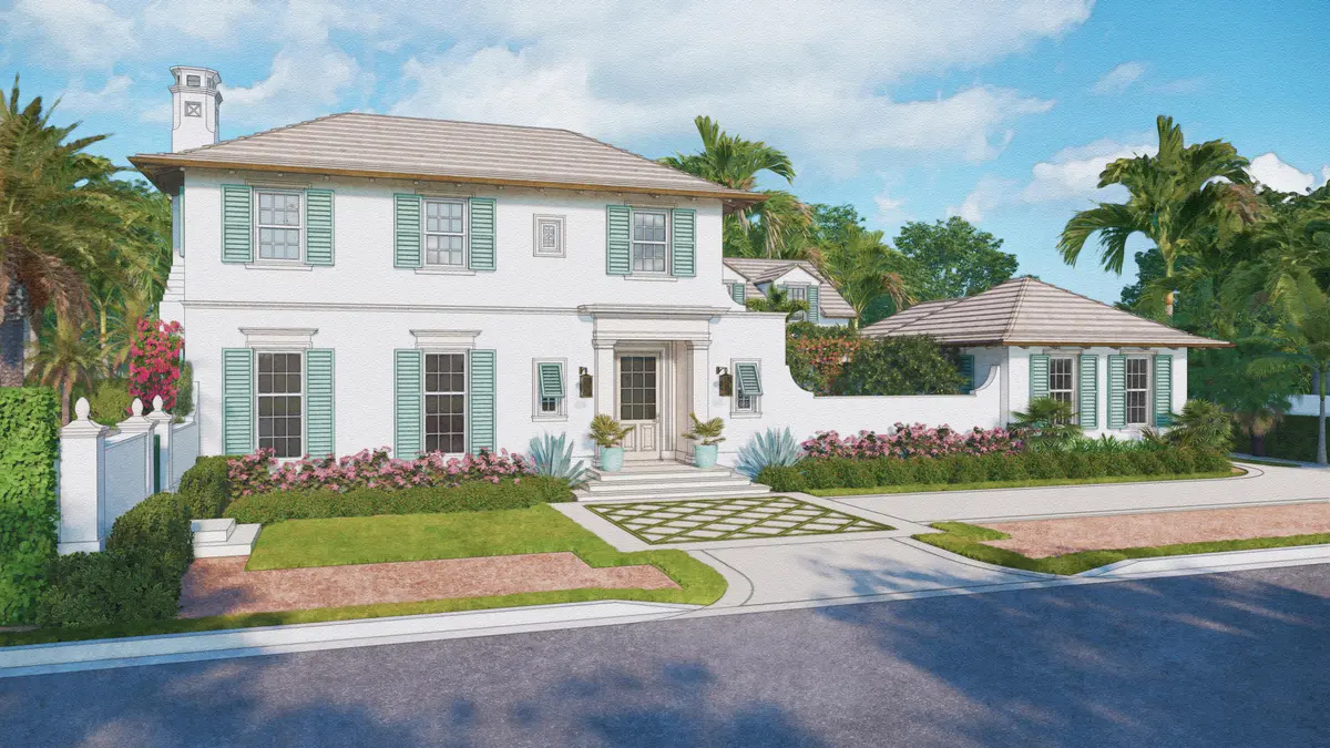 Exterior Rendering at 1421 N Lake Way, Palm Beach
