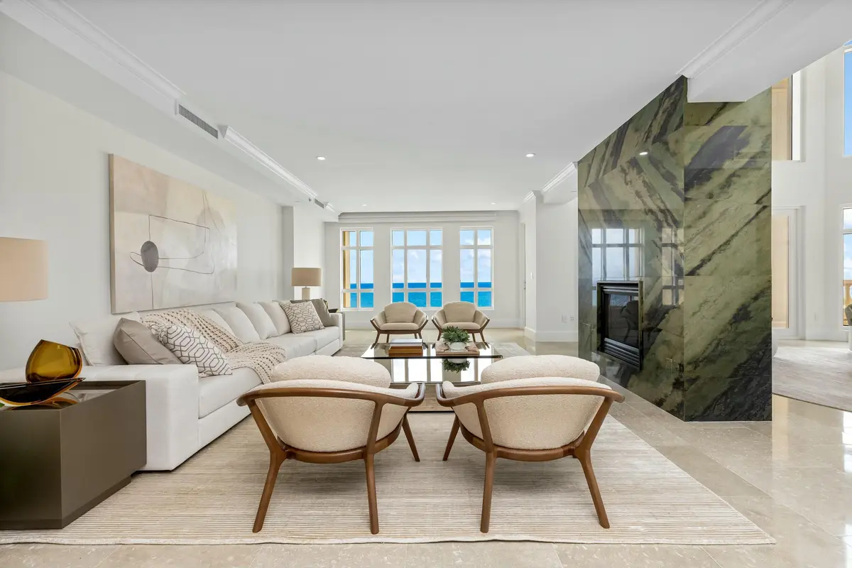 Living area at 2500 S Ocean Boulevard 903, Boca Raton