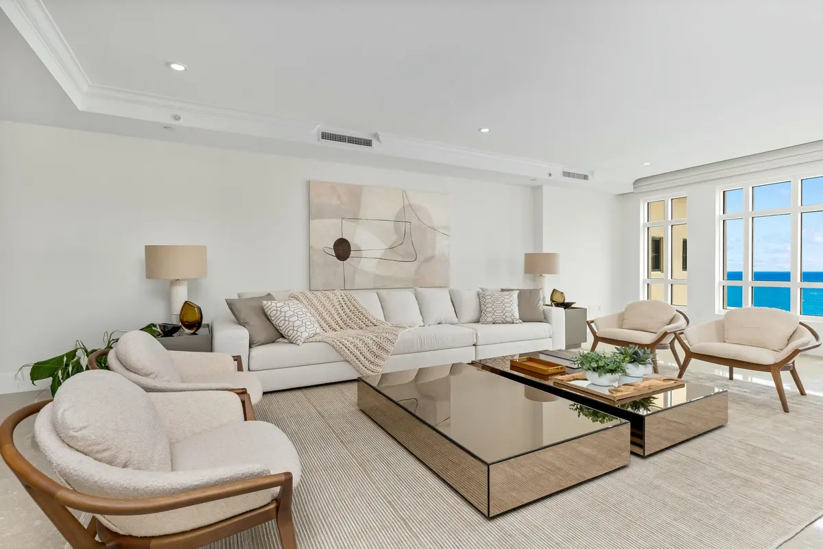 Living area at 2500 S Ocean Boulevard 903, Boca Raton