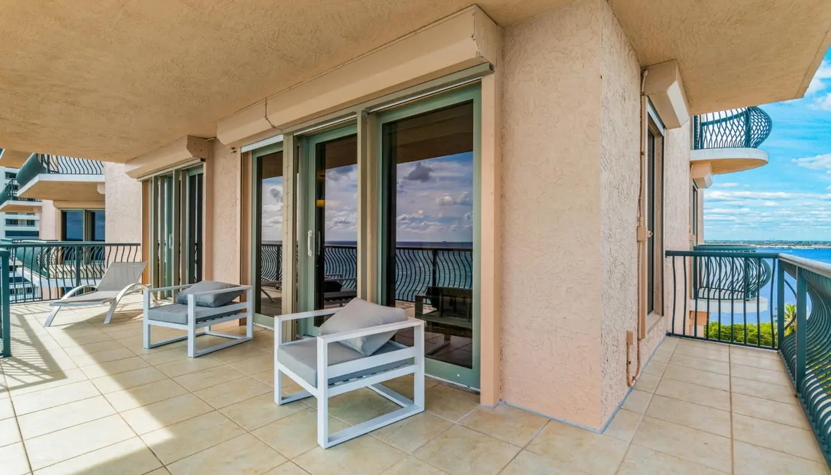 Living room Balcony at 5150 N Ocean Drive 1001, Singer Island