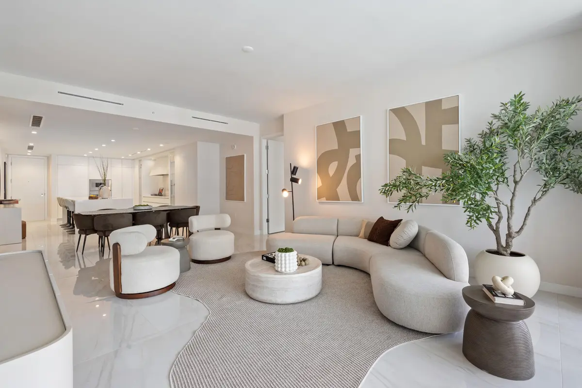 Living Room at 220 SE Mizner Boulevard 611, Boca Raton