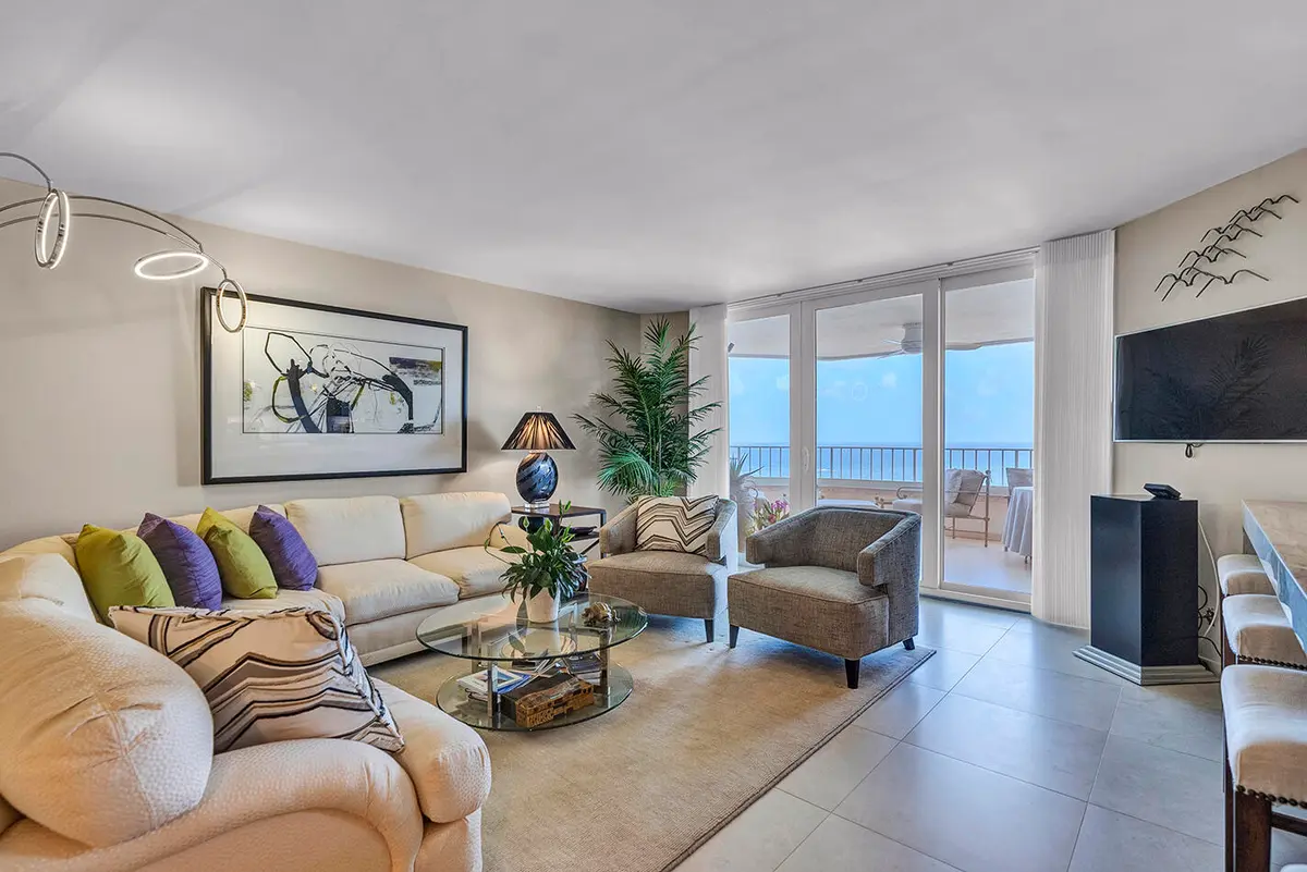 Living Room at 500 S Ocean Boulevard 1704, Boca Raton