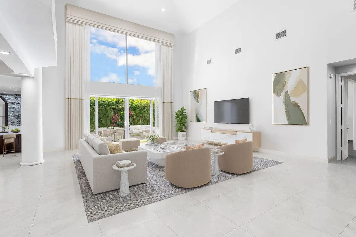 Family Room - Virutally Staged/Rendered at 17906 Aberdeen Way, Boca Raton