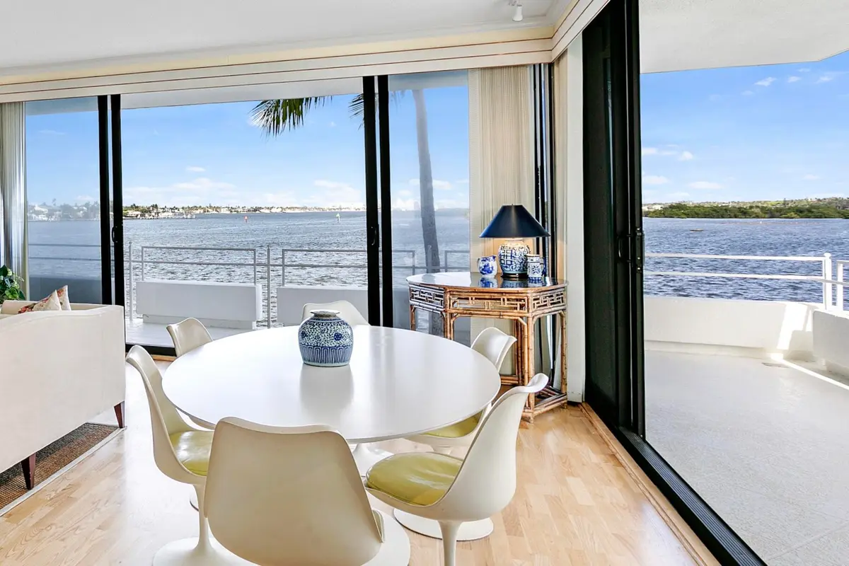 Living Room with Waterfront Views at 2150 Ibis Isle Road 7, Palm Beach