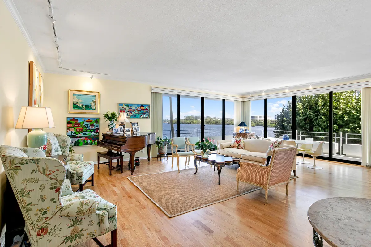 Living Room with Intracoastal Views at 2150 Ibis Isle Road 7, Palm Beach