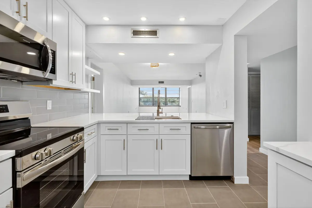 Beautiful view from kitchen at 3710 Whitehall Drive 404, West Palm Beach