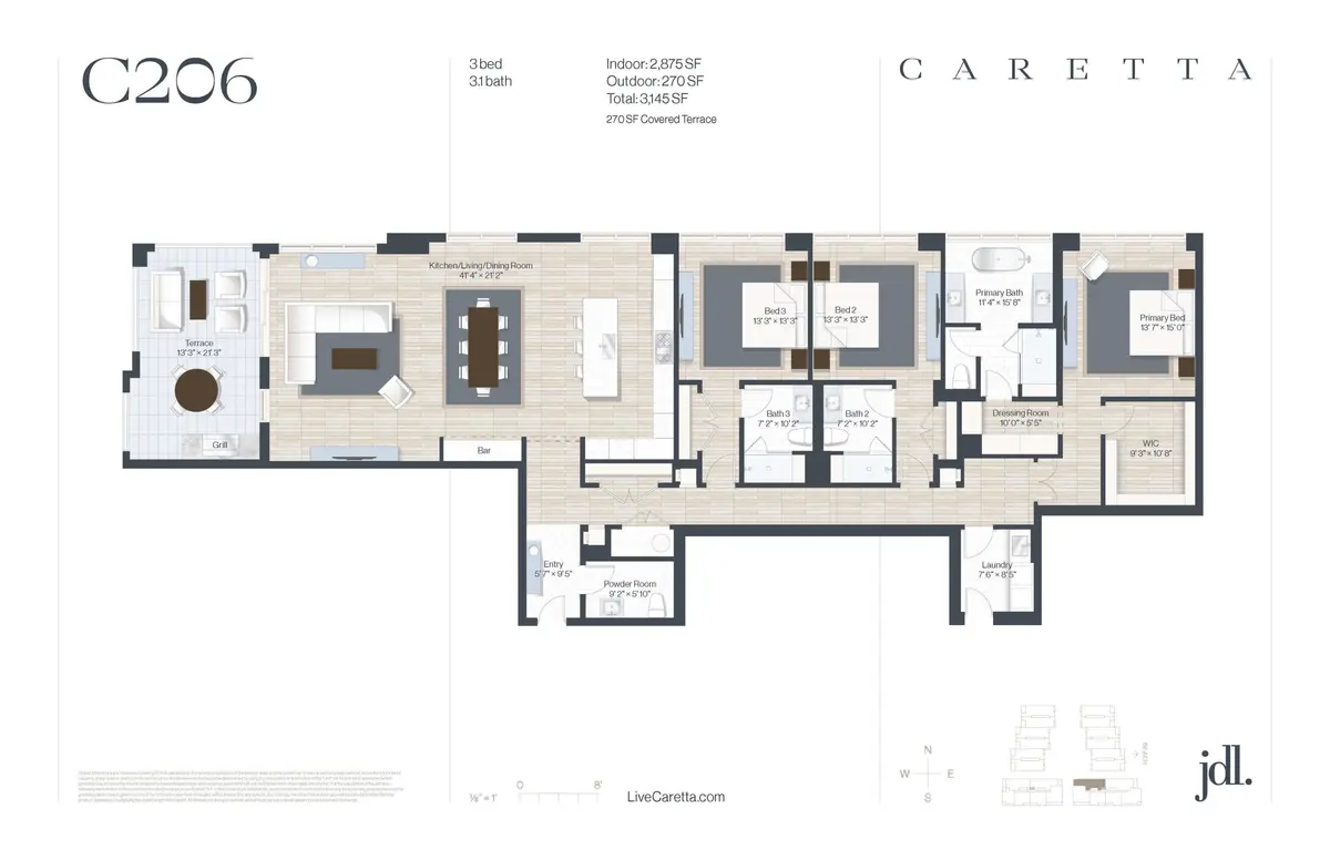Caretta-C206 Floorplan at 1011 Us Highway 1 C206, Juno Beach