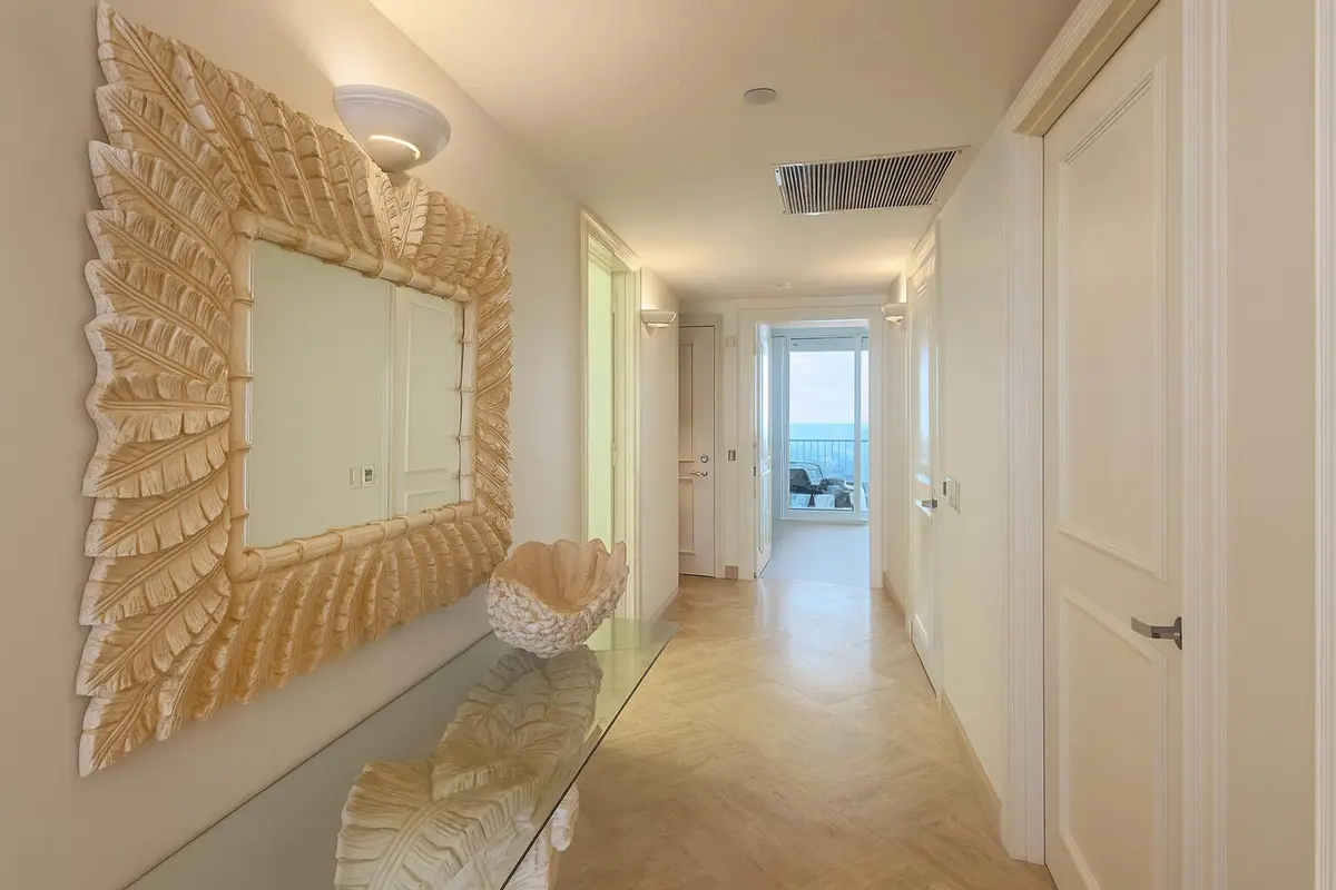 Entry hallway looking west at 800 Ocean Drive 803, Juno Beach