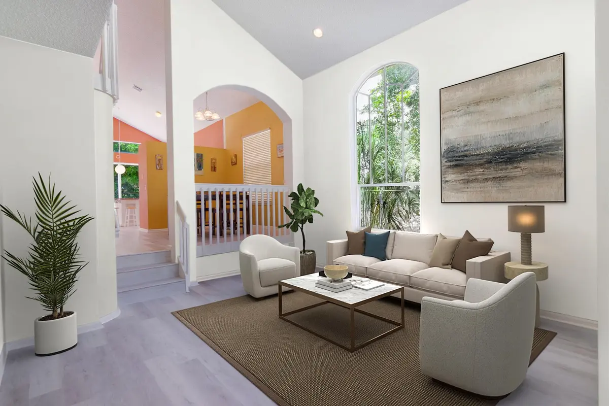 Virtually Staged LR at 9672 Wyeth Court, Wellington