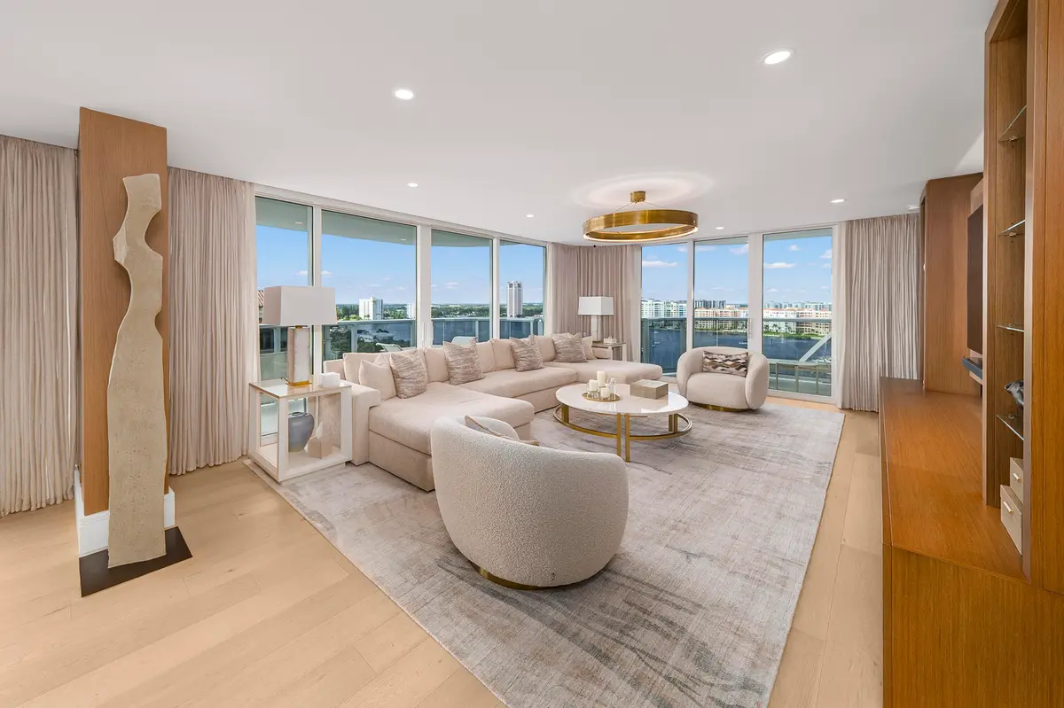 Living Room at 350 S Ocean Boulevard 12b, Boca Raton