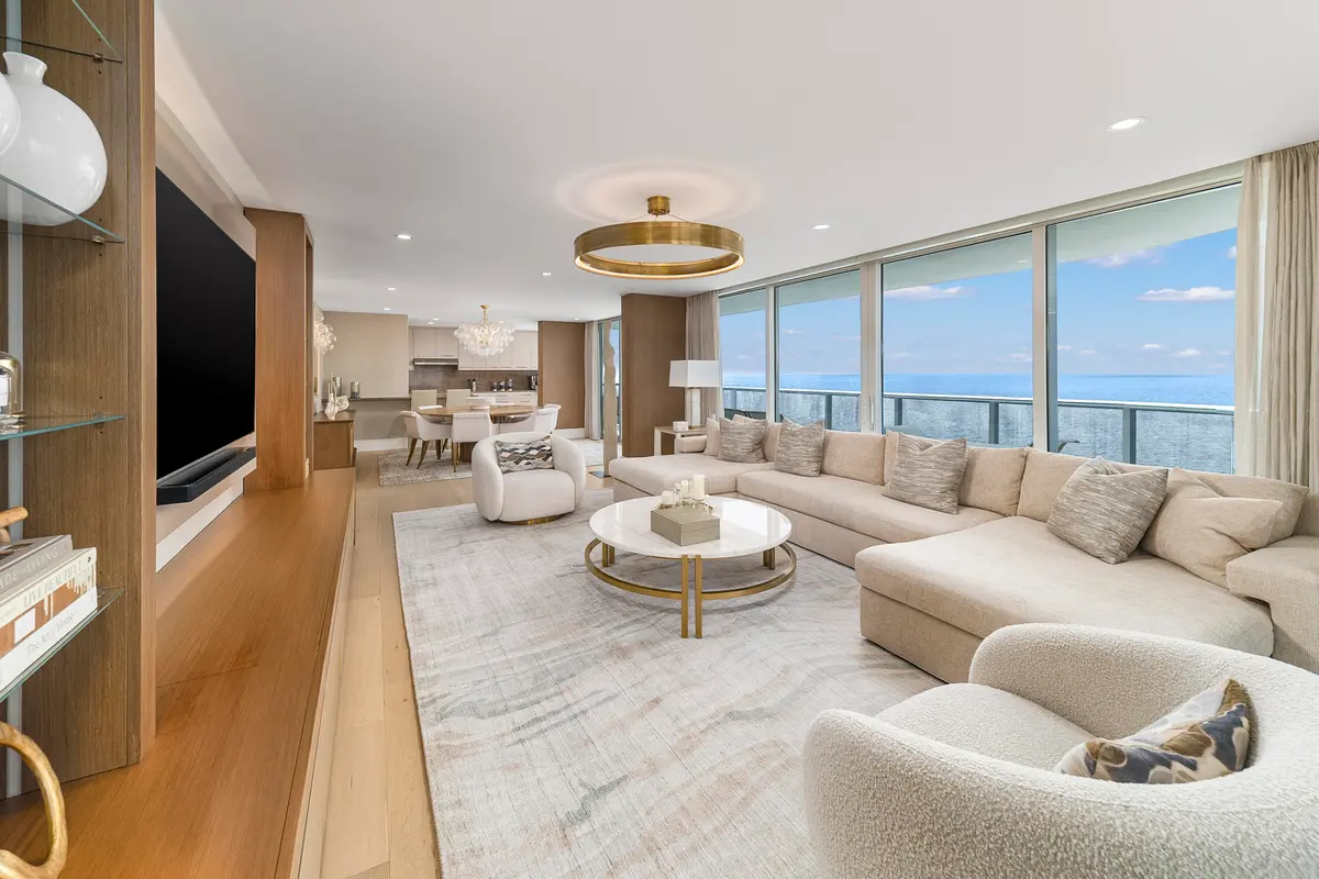 Living Room at 350 S Ocean Boulevard 12b, Boca Raton