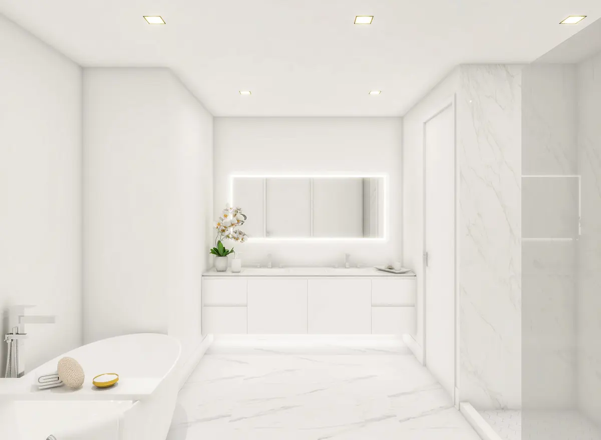 PRIMARY SUITE BATH at 220 Lake Shore Drive 1919, Lake Park