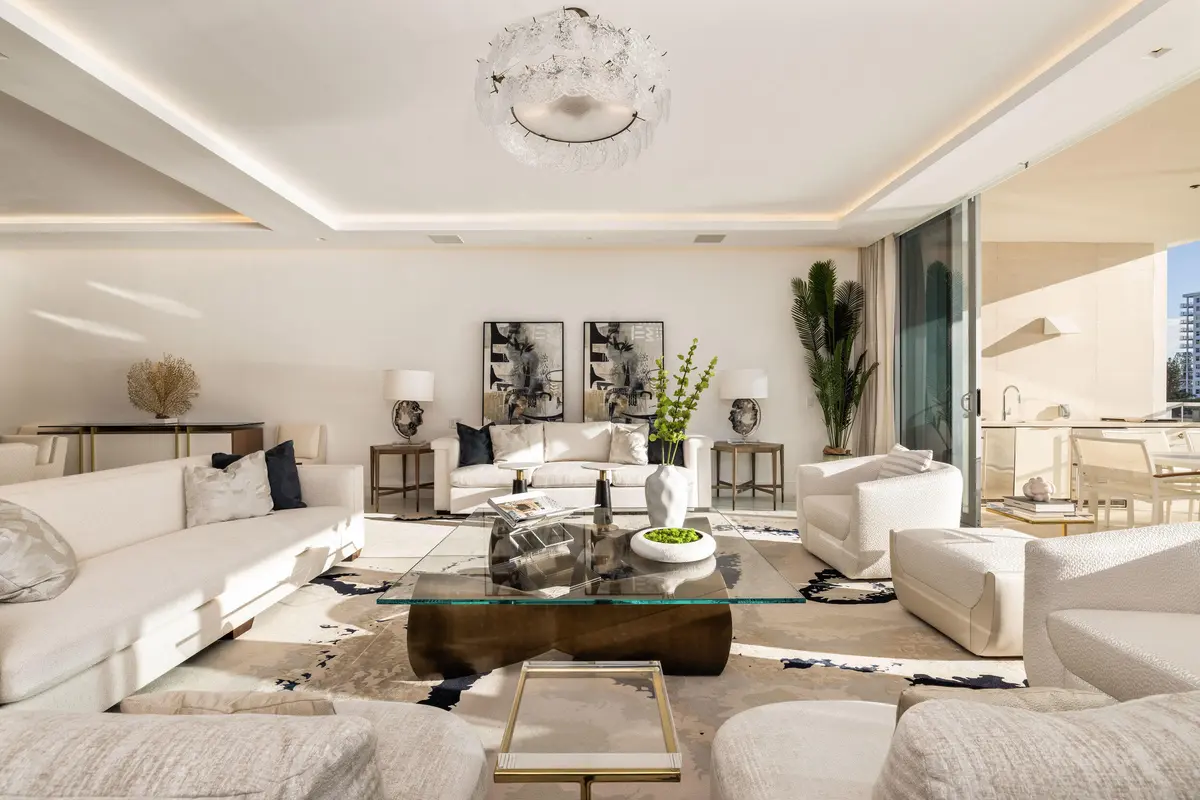 Living Room at 725 S Ocean Boulevard Ph-2, Boca Raton