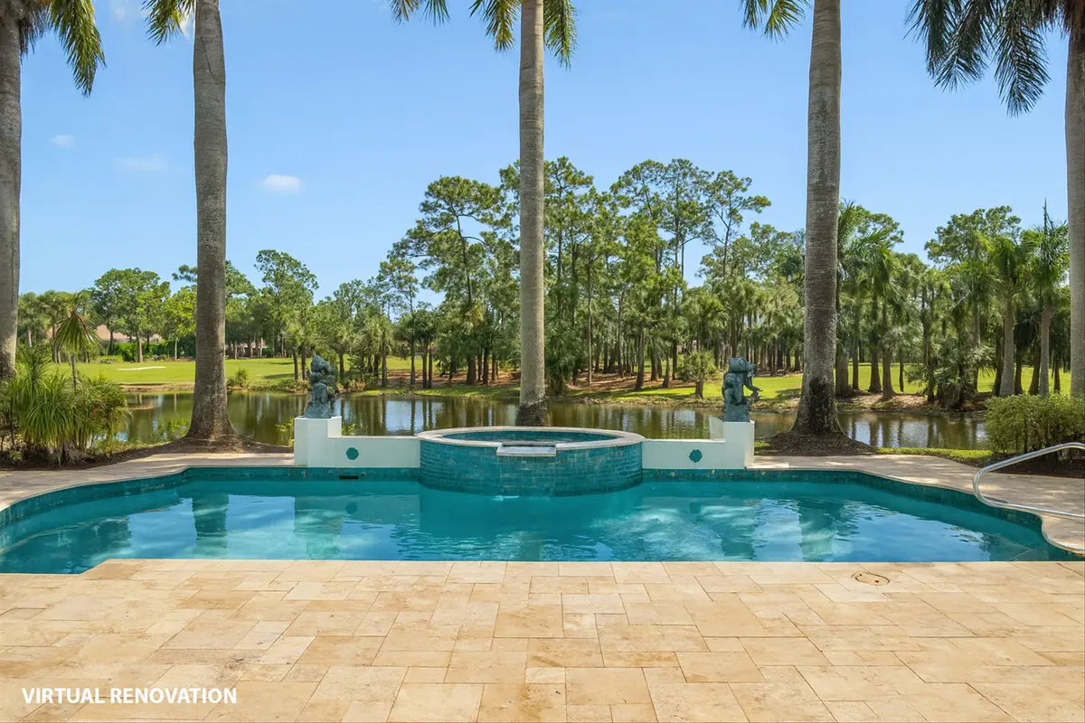 Pool and patio at 1648 Cypress Row Drive, West Palm Beach