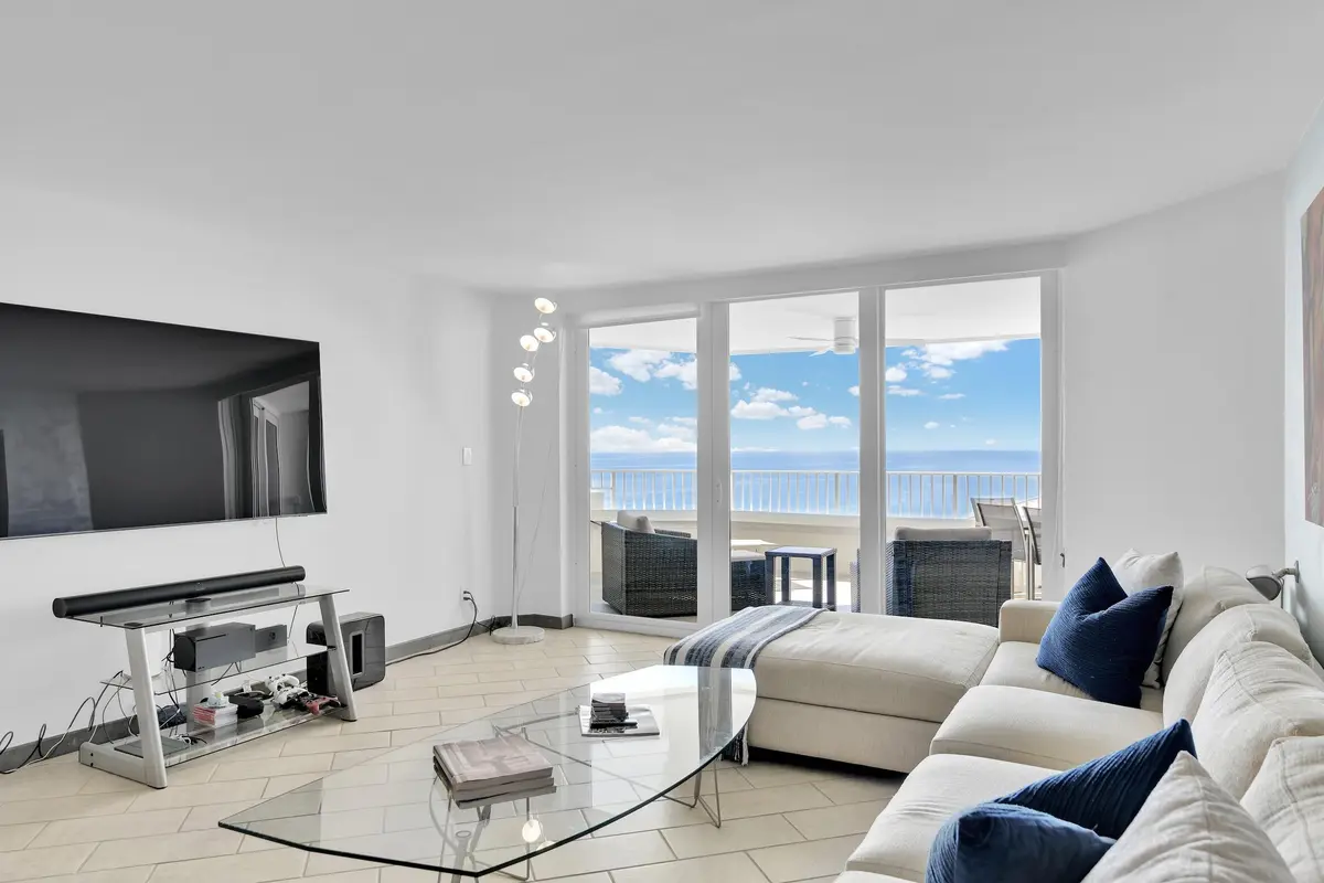 Living Room at 500 S Ocean Boulevard 804, Boca Raton
