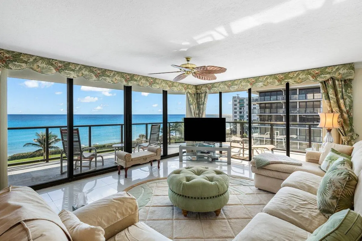 Southeast Ocean View From Living Room at 3440 S Ocean Boulevard 508n, Palm Beach