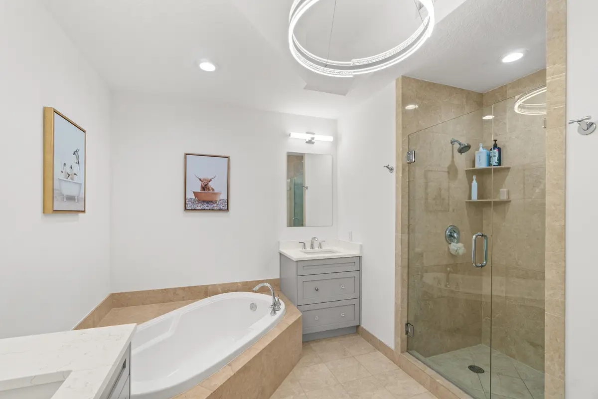 Main Bathroom at 701 S Olive Avenue 1014, West Palm Beach