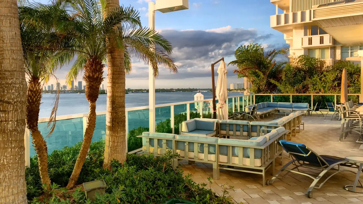 Pool area view at 650 West Avenue 2905, Miami Beach