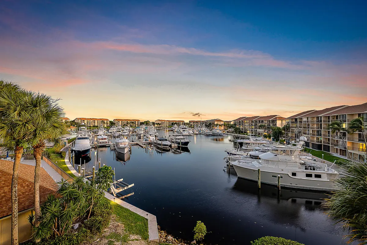 Sunset Harbor View from 1st Porch at 1601 Marina Isle Way 402, Jupiter